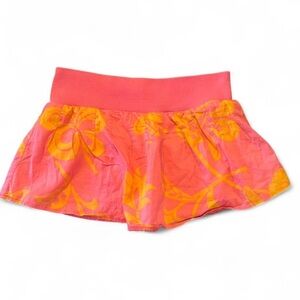 Hollister Pink and Yellow Floral Waistband Skirt